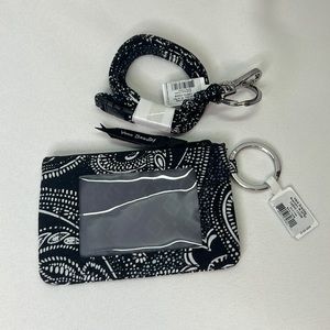 Vera Bradley Zip ID Case and Breakaway Lanyard in Stellar Paisley NWT!